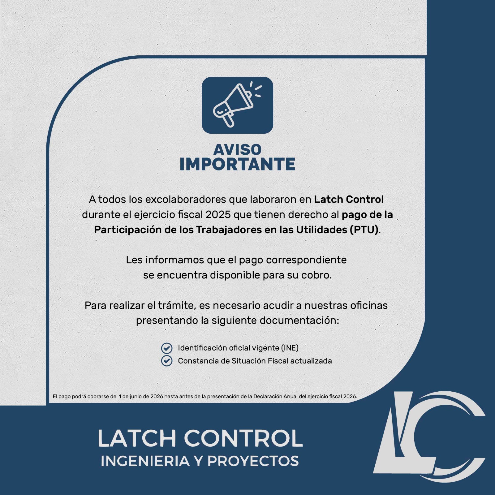 Aviso Importante